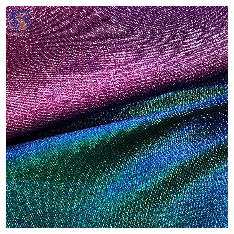 Stock Lot 2025 New Party Dress Fabric Multi Color Foil Lurex Jersey Fabric 100%Polyester Flash Shiny Tricot Fabric - 图片 3