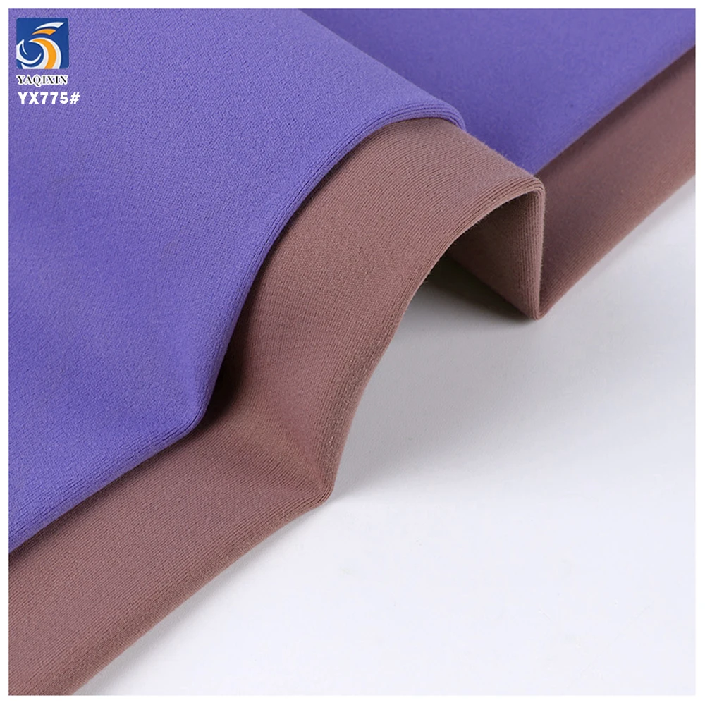 YX775 92 Polyester 8 Spandex 210gsm Soft Knitted Double-Sided Brushed Four-Way Stretch Knitted Fabric - 图片 6
