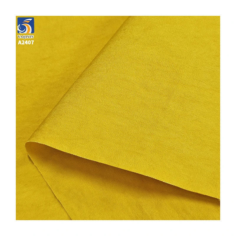A2407 Wrinkled Cotton Fabric 170gsm 60% Cotton 40% Nylon Blend Plain Weave Shirt Jacket Wide-Leg Pants Fabric for Women - 图片 6