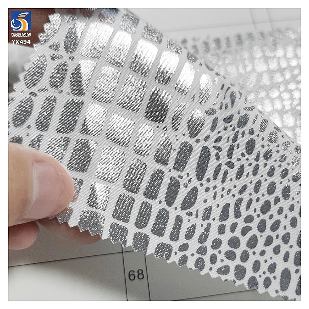YX494 2024 New Fabric Laser Gradient Polyester Spandex Stretch Shiny Fabric Crocodile Pattern Clothing Luggage Dress Fabric - 图片 4