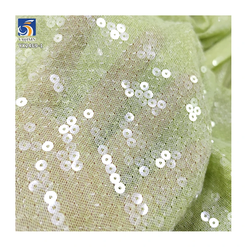 Popular Design Crystal Multi Colors Fabric Embroidery Sequin Fabric Custom-made Sequin Fabric for Fancy Dress - 图片 2