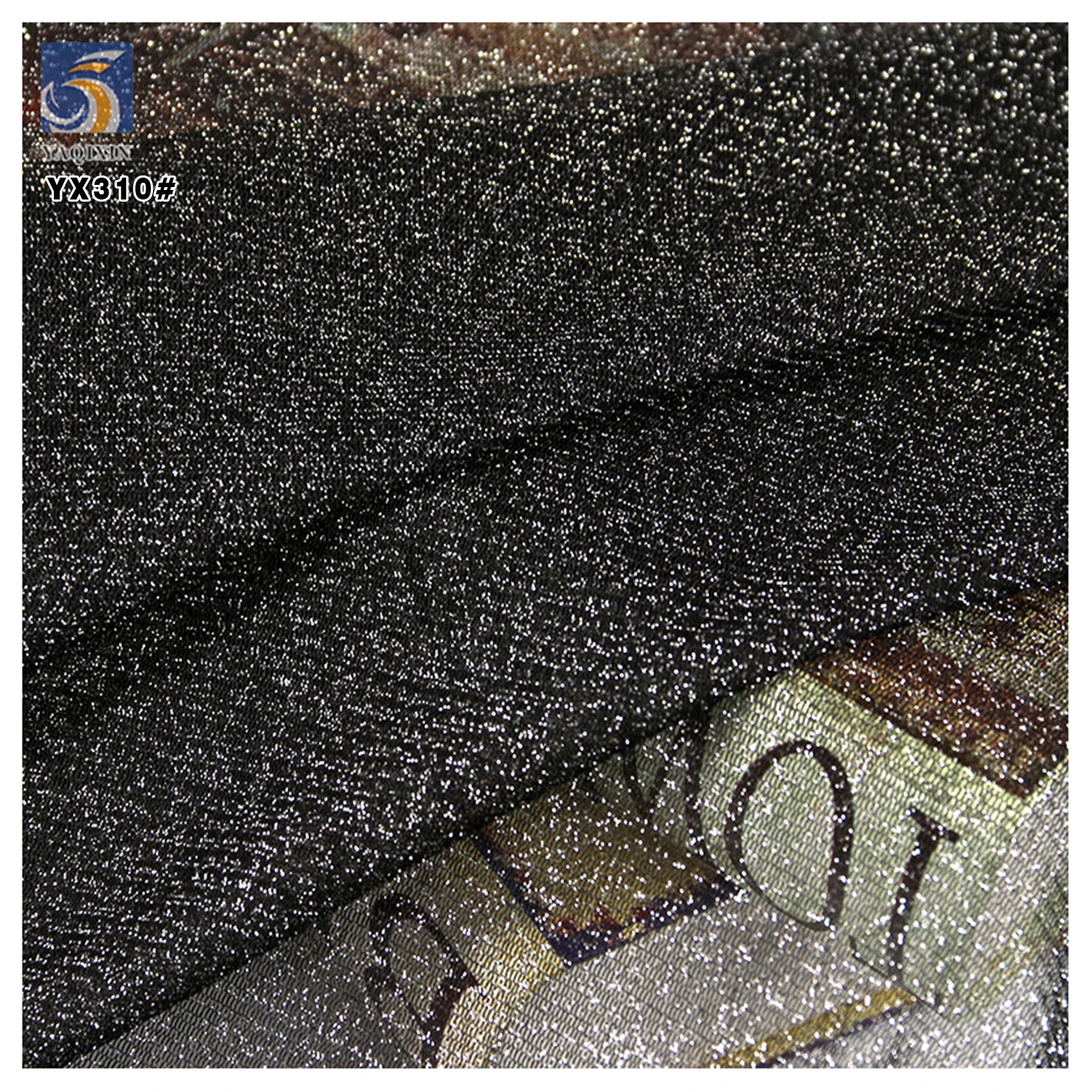 YX310 Good Quality 92 Nylon 8 Spandex Silver Thread Glitter High Elastic Knitted Mesh Fabric Soft 4 Way Stretch Mesh Fabric - 图片 4