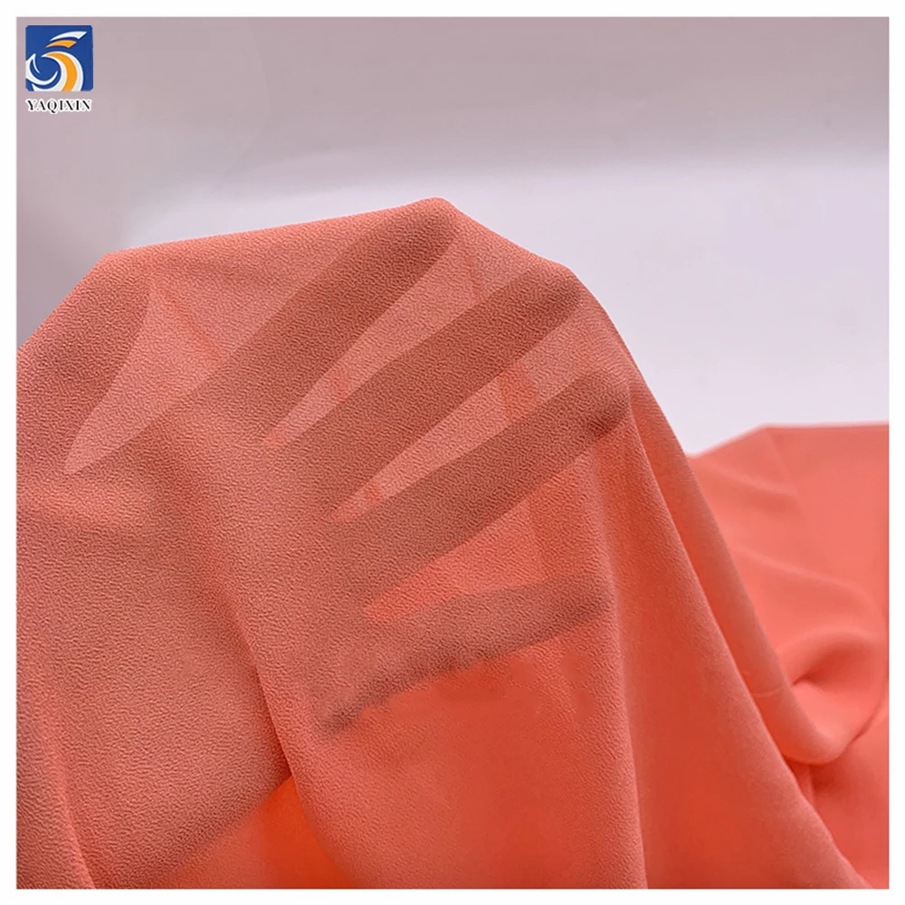 YX879 New Material Thin and Soft 100% Polyester 68gsm Silk Chiffon Fabric Woven Georgette Algae Green Chiffon Fabric - 图片 4