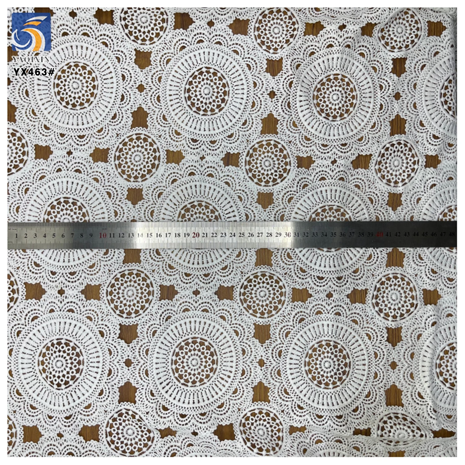 YX463 New Design Milk Silk Lace Water Soluble Lace Fabric Hollow White Lace Fabric for Clothing Wedding Dress - 图片 4