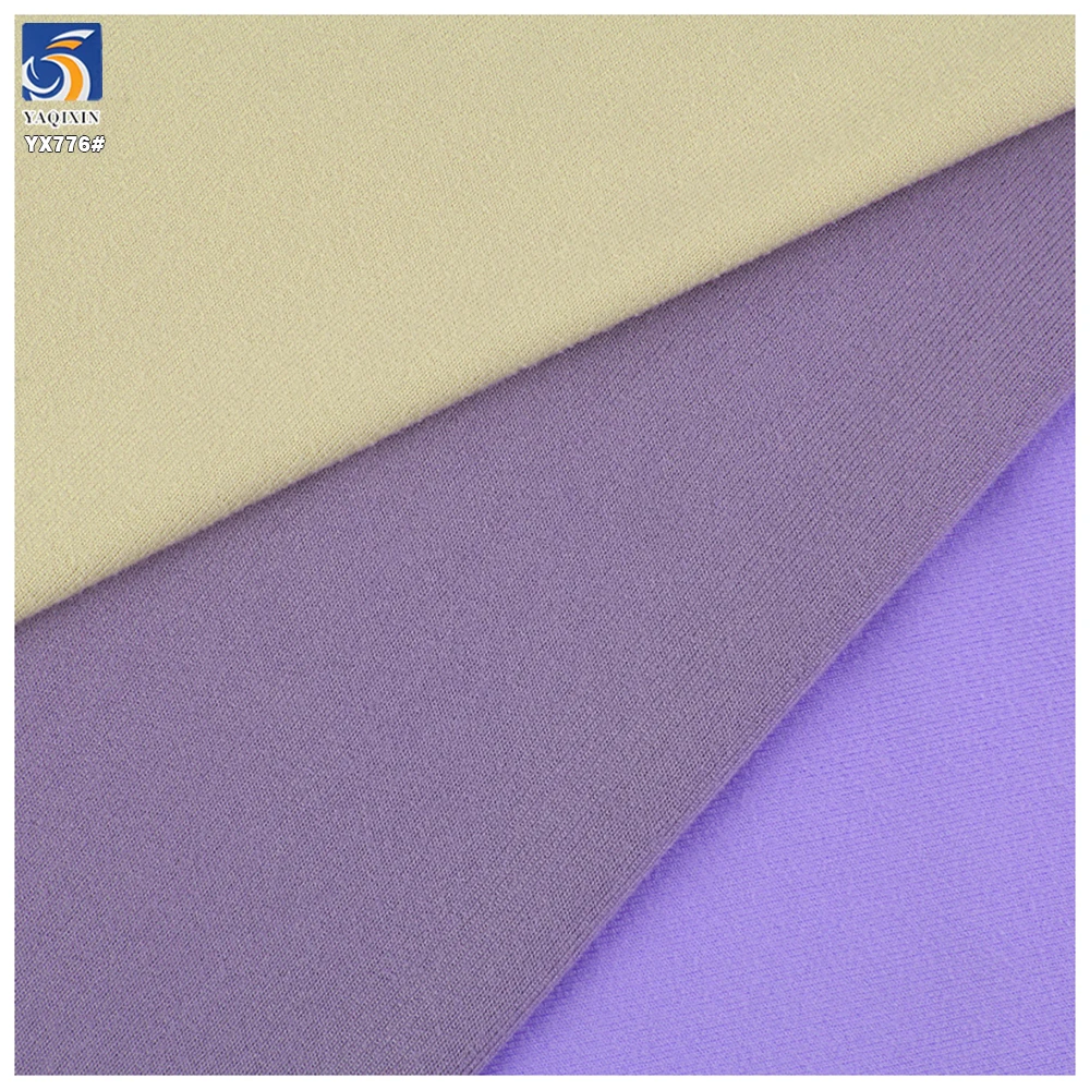 YX776 95% Polyester 5% Spandex Cheap 180gsm Double-Sided Brushed Bottoming Shirt Yoga Clothing Knit 4 Way Stretch Fabric - 图片 5