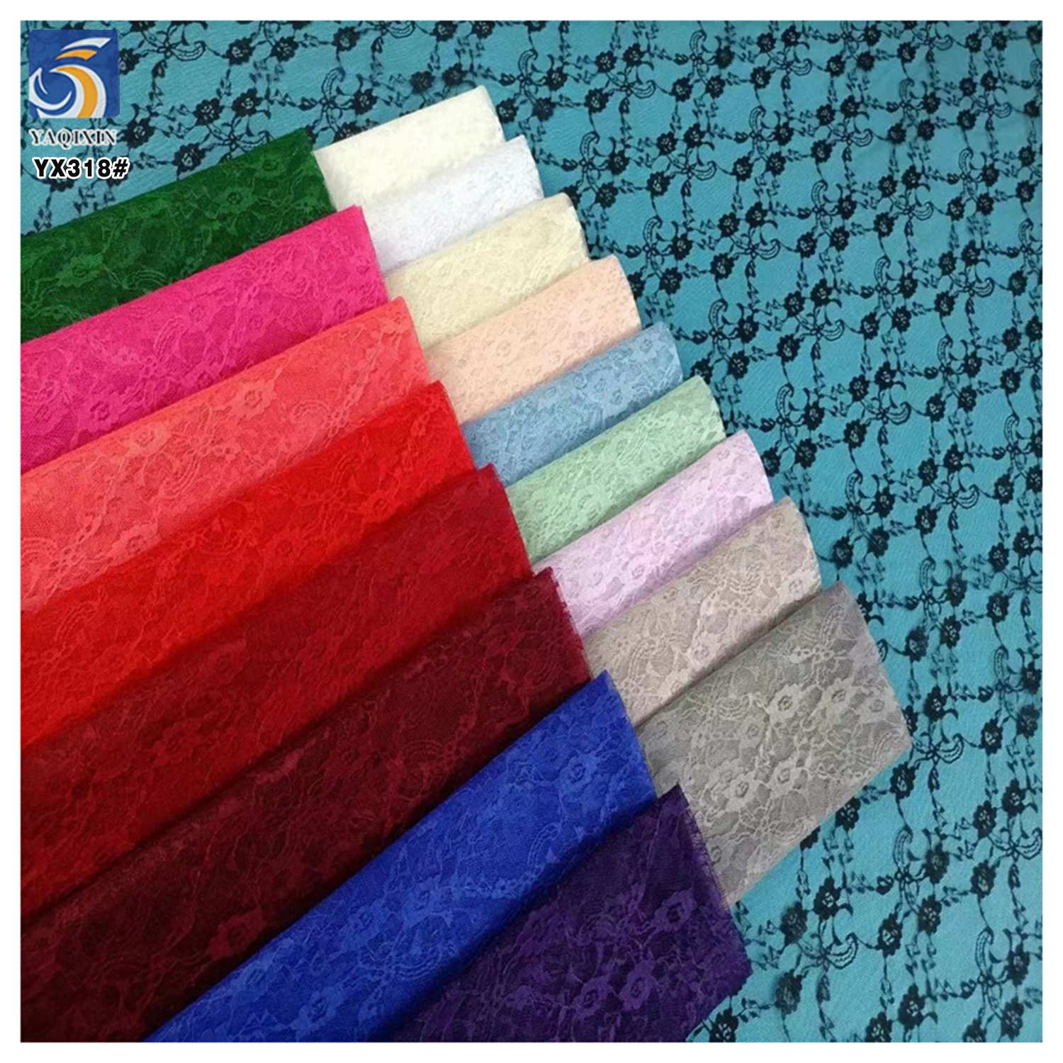YX318 New Arrivals Lolita Children's Clothing Lace Fabric Non-Stretch Small Peony Pattern Chantilly Lace Fabric - 图片 3