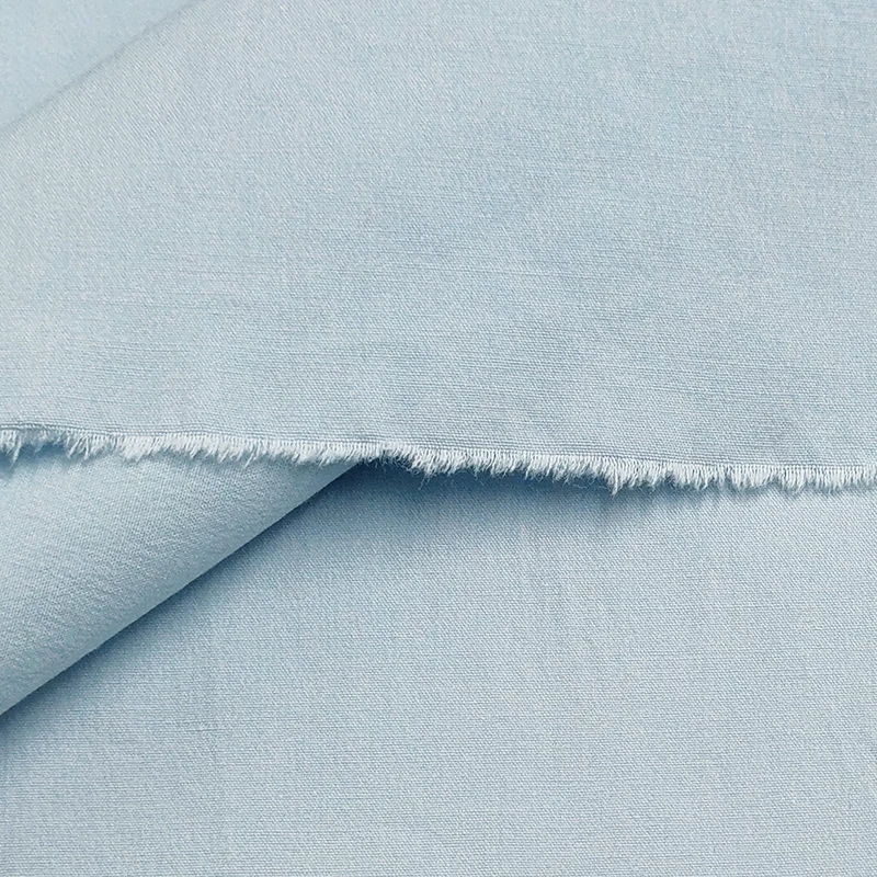 A2131 125gsm 60S Stretch Washed Cotton Poplin Fabric for Ladies Shirt Dress Fabric - 图片 6