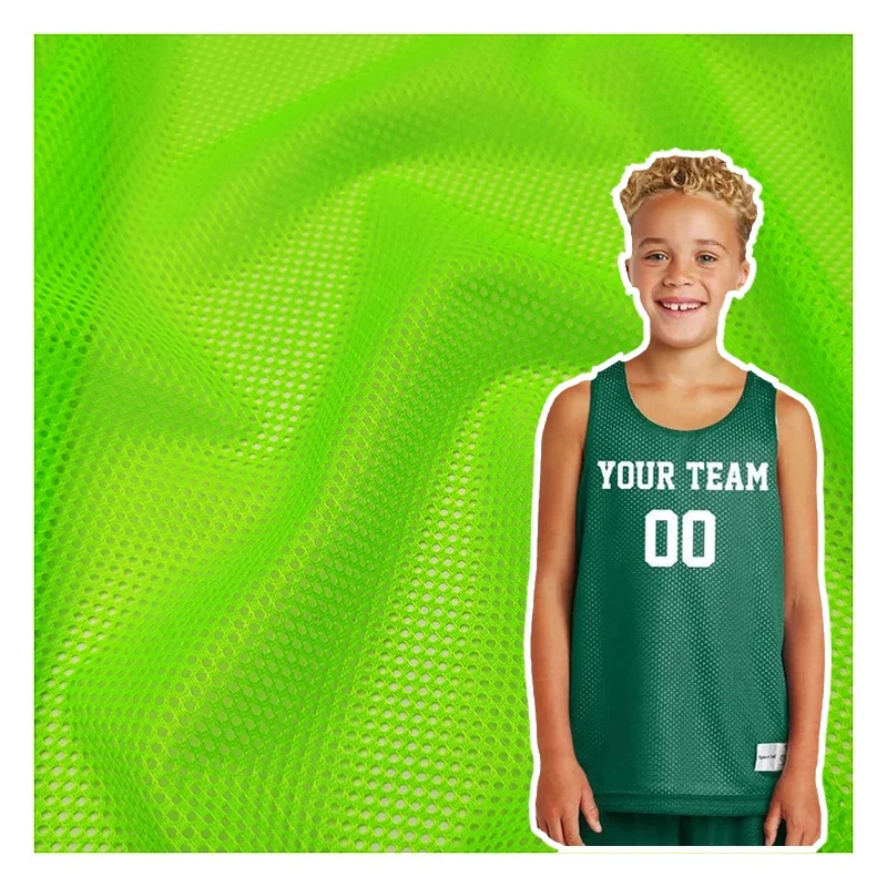 YDM004 High Quality 75D 100%Polyester Knit Mesh Fabric Basketball Sports Mesh Vest Fabric - 图片 5