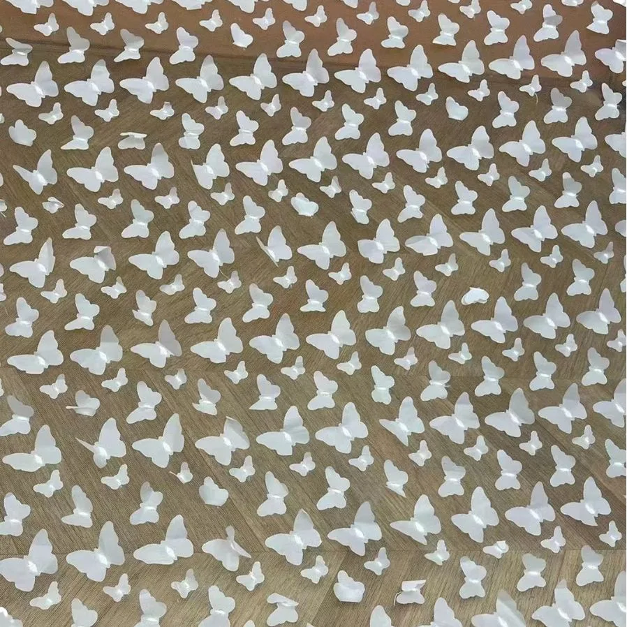 Wholesale Ready Made 3D butterfly Embroidery Tulle Lace Fabric with Advantageous Price for Girls Clothing with zero MOQ - 图片 4