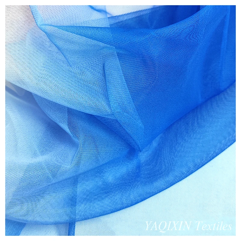 YX2124 New Elegant Two Colour Changing Rainbow Transparent Nylon Polyester Mesh Net Fabric Tulle - 图片 6