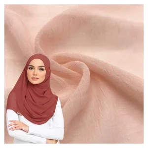 Crepe Crinkle Jacquard Chiffon Fabric Price Per Meter Arabic Clothing Fabric Middle Eastern Headscarf Fabric