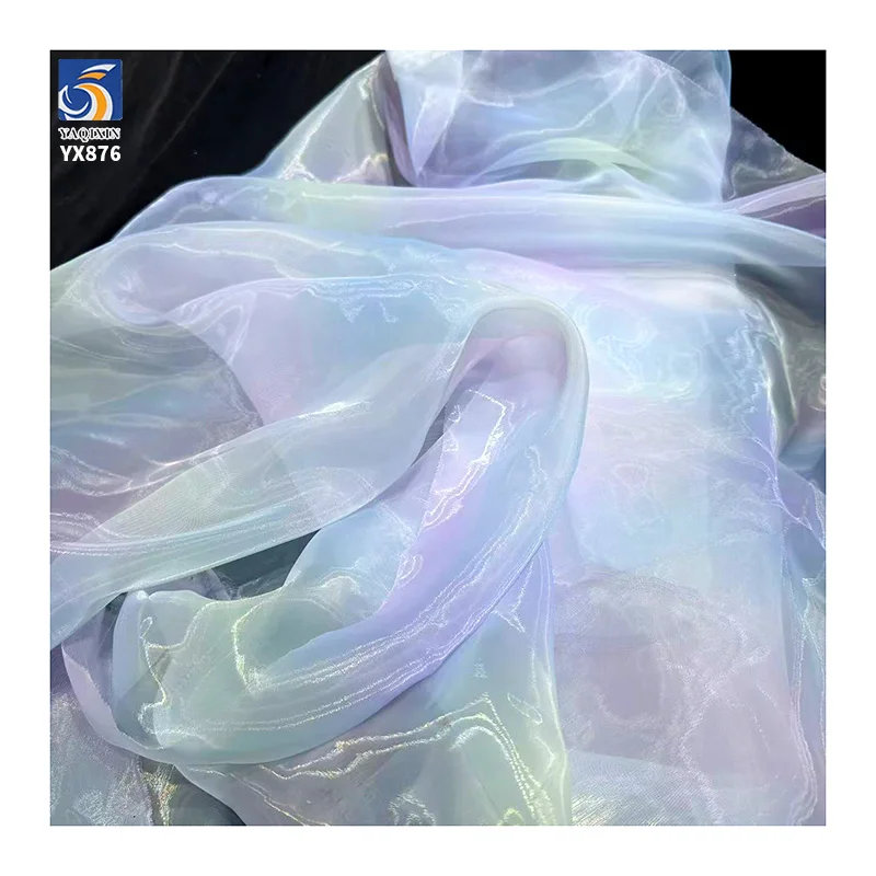 YX876 New Trend Woven Width 150cm 60gsm Digital Printing Tie-Dye Liquid Organza Fabric for Dress Polyester Puffy Skirt - 图片 4