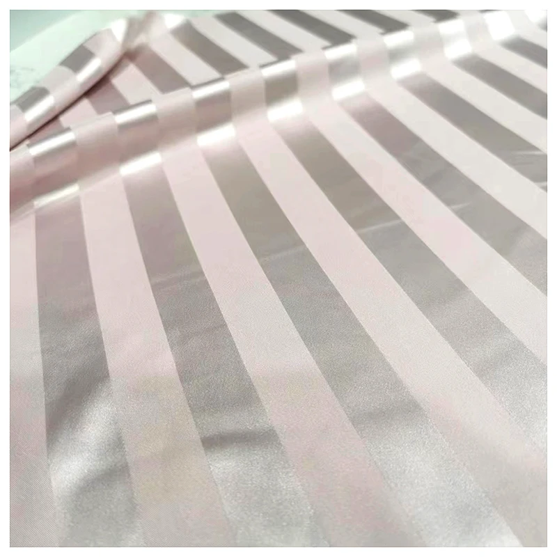 Guangzhou in Stock Stripe Poly Satin Fabric Textile Europe Casual Pajamas Fabric - 图片 4