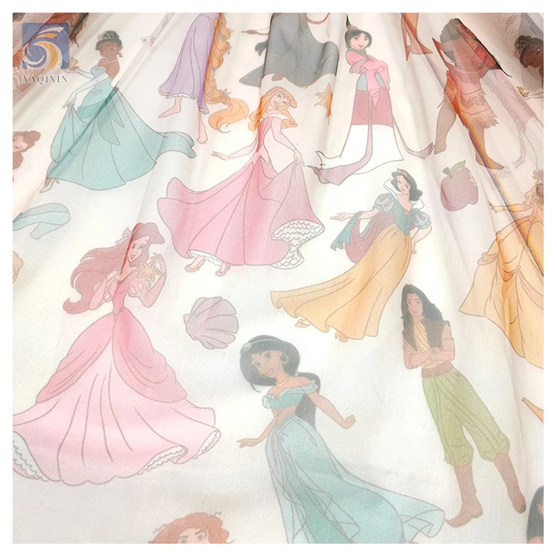 YX2095-1 Soft Tulle Custom Printed Princess Pattern European and American Children's Fabric - 图片 6