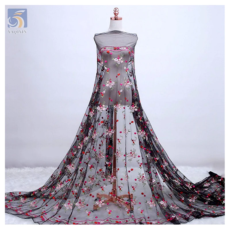 Guangzhou Manufacturer Wholesale High Quality Polyester Tulle Lace Fabric Vintage Floral 3D Mesh Wedding Underwear Accessories - 图片 3