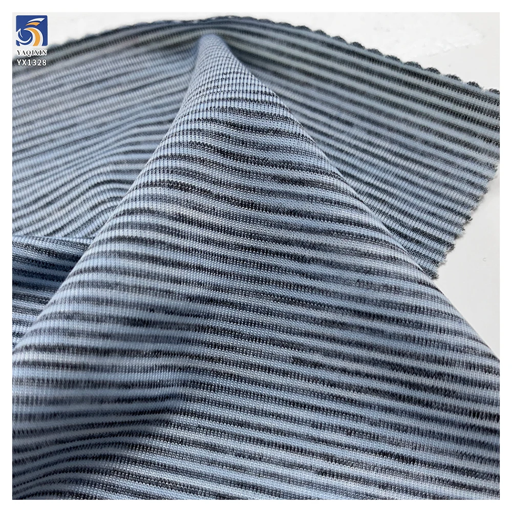 YX1328 85% Nylon 15% Spandex Casual Style Nylon and Spandex Knit Three-color Striped Fabric High-Elastic Sportswear - 图片 6