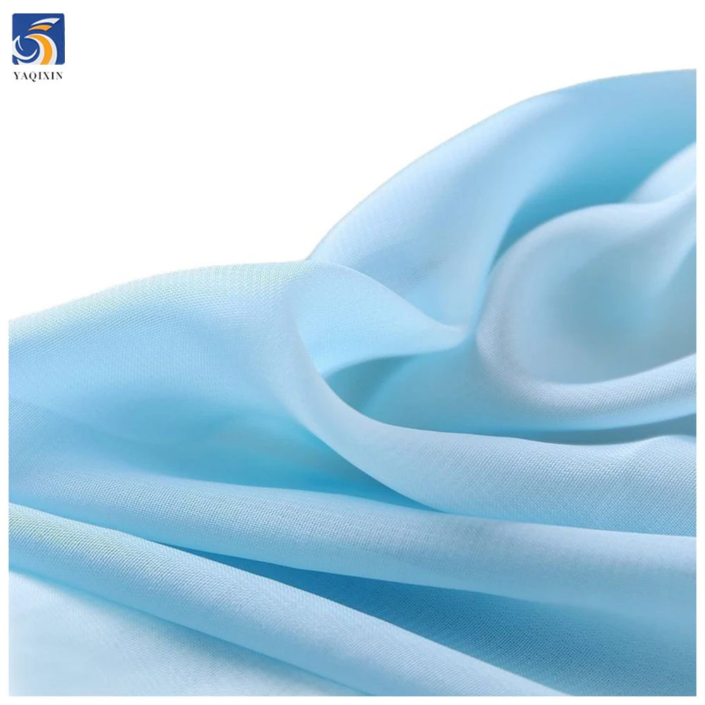 YX879 New Material Thin and Soft 100% Polyester 68gsm Silk Chiffon Fabric Woven Georgette Algae Green Chiffon Fabric - 图片 3