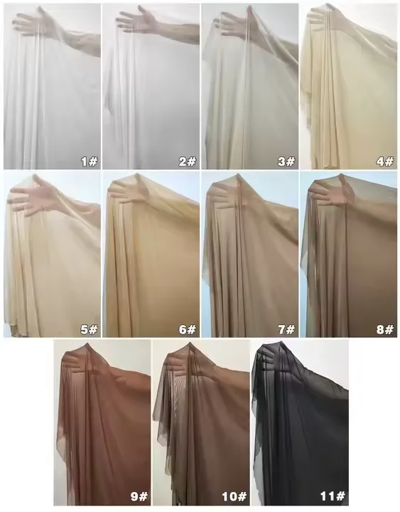 YX442-2 Wholesale Breathable Nylon Spandex Elastic Tulle Sheer 4-Way Stretch Power Net Mesh Fabric 4 Knitting Sportswear Wicking - 图片 3