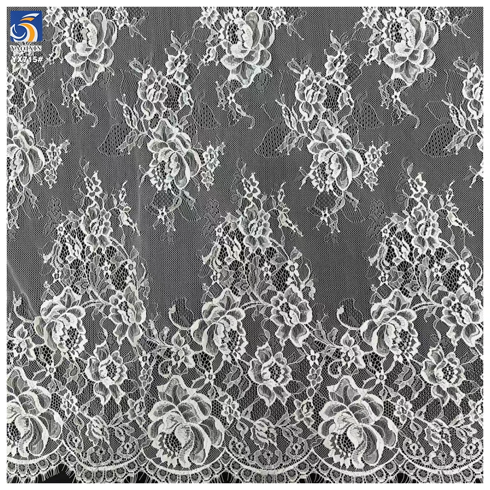 YX715 Premium Quality Eyelash Lace Fabric for Elegant Dresses and Lingerie - 图片 6