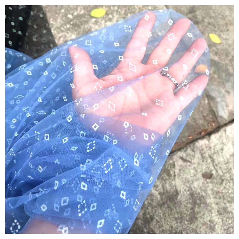 Diamond Shape Design Colorful Glitter Tulle Net Mesh Fabric Wedding Bling Bling Sparkle Bright Drill Tulle Mesh Fabric - 图片 3