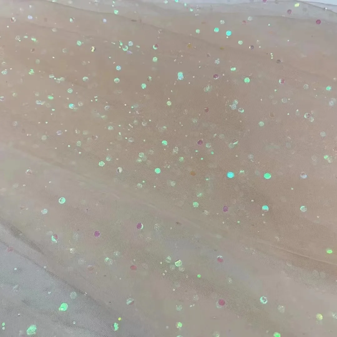 Guangzhou Supplier Free Sample Sparkle Sequins Tulle Textile Children's Skirt Fashion Fabric - 图片 5