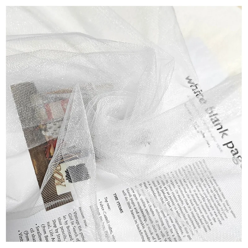 S29 High Quality Soft Glossy Tulle Fabric 20gsm Medium Hardness Nylon Polyester Tulle Mesh Fabric for Wedding Dress and Veil - 图片 3