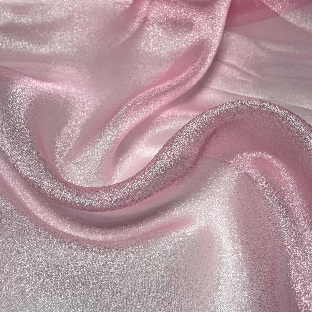YX1037 150CM Plain 100% Polyester Soft Ice Organza Lurex Chiffon Fabric Recycled Sheer Shiny Organza Fabrics for Lolita Wear - 图片 4