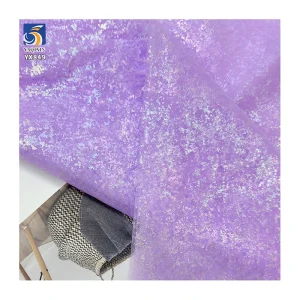 YX849 Light Weight 30gsm Foil Printed Tulle Fabric Color Foil Printing Knitted Tulle Tutu Stage Costume Fabric Fashionable