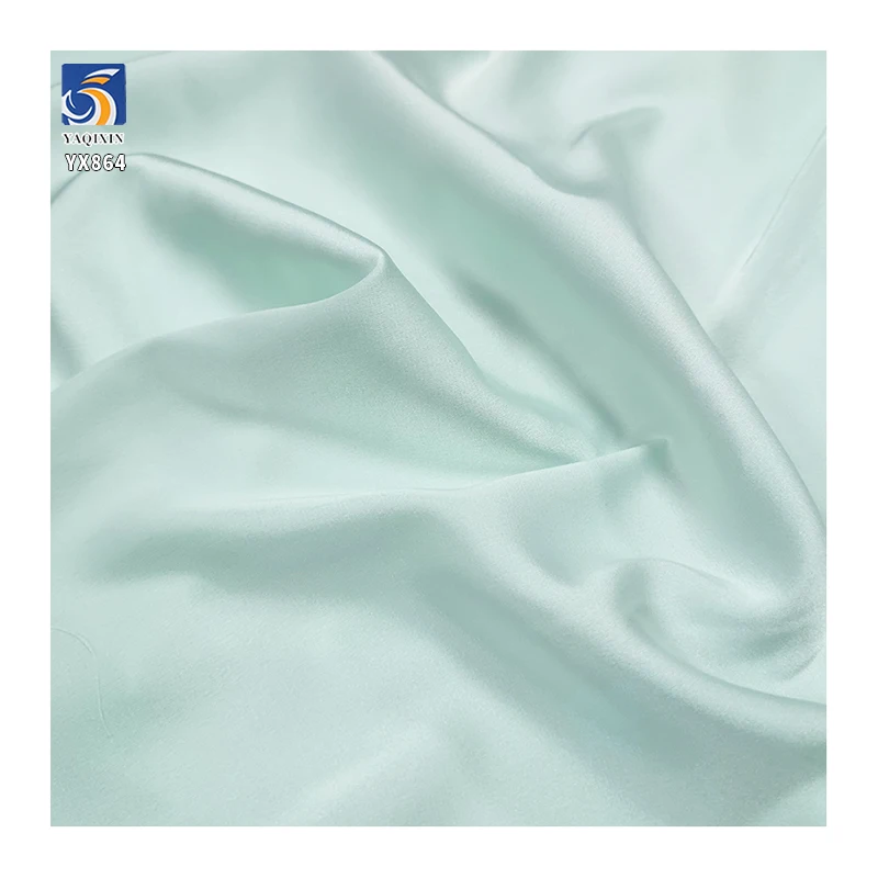 YX864 High Quality Density Soft Smooth and Silky Satin Fabric Ice Silk Fabric Polyester Spandex Stretch Satin for Dresses - 图片 5