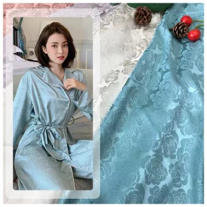 YX2275 Classic Rose Floral Jacquard Satin Fabric Chinese Traditional Hanfu Shirt Fabric
