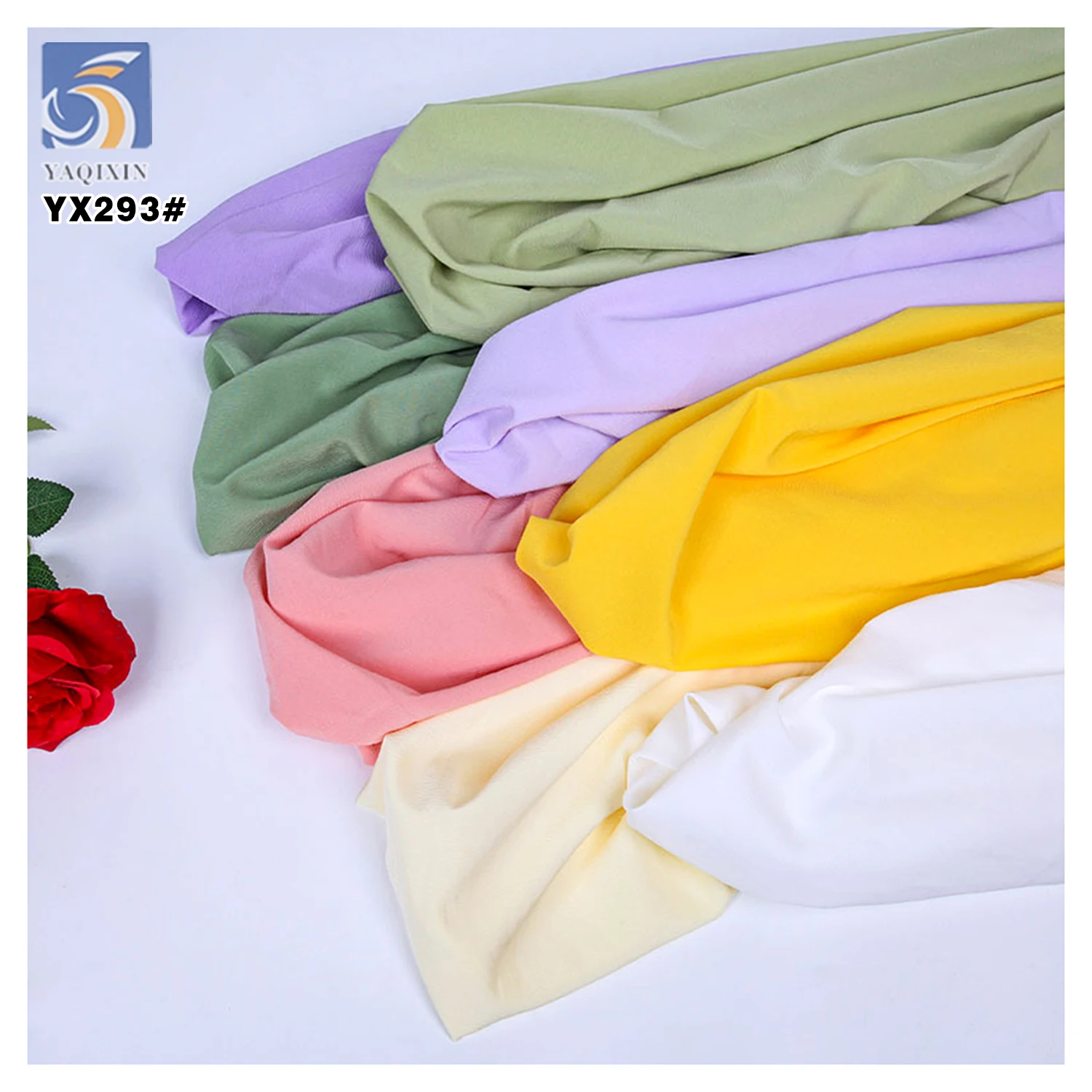 YX293 125g 95%Polyester 5%Spandex Wrinkled 4-way Stretch Voile Chiffon Fabric Crepe Premium Chiffon Muslim Abaya for Garments - 图片 2