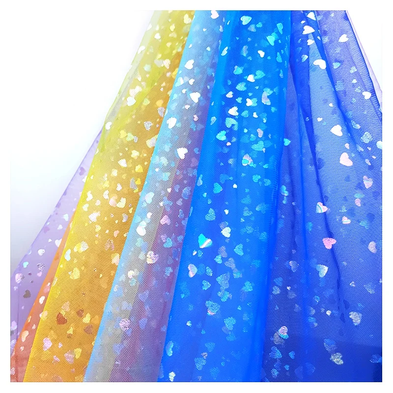 S22 High Quality Fancy Design Good Price Five Tone Gradient Color Sheer Illusion Tulle Fabric for Women Dress - 图片 6