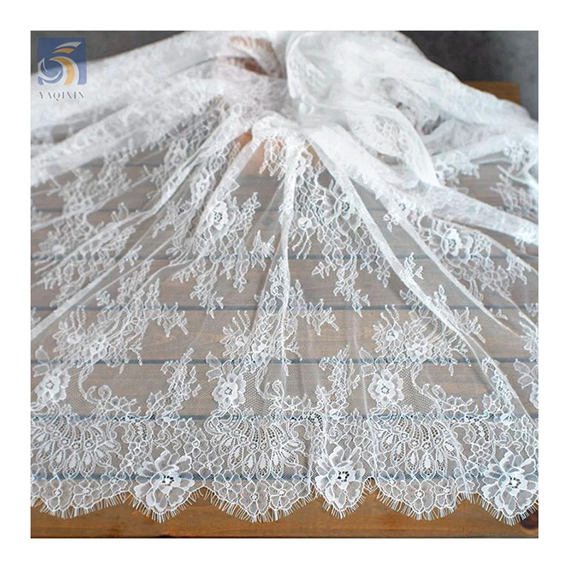 High Quality 100 Polyester No Stretch Soft Eyelash Lace Fabric 2025 New Arrival Lace French Fabric 1.5M*3M - 图片 4