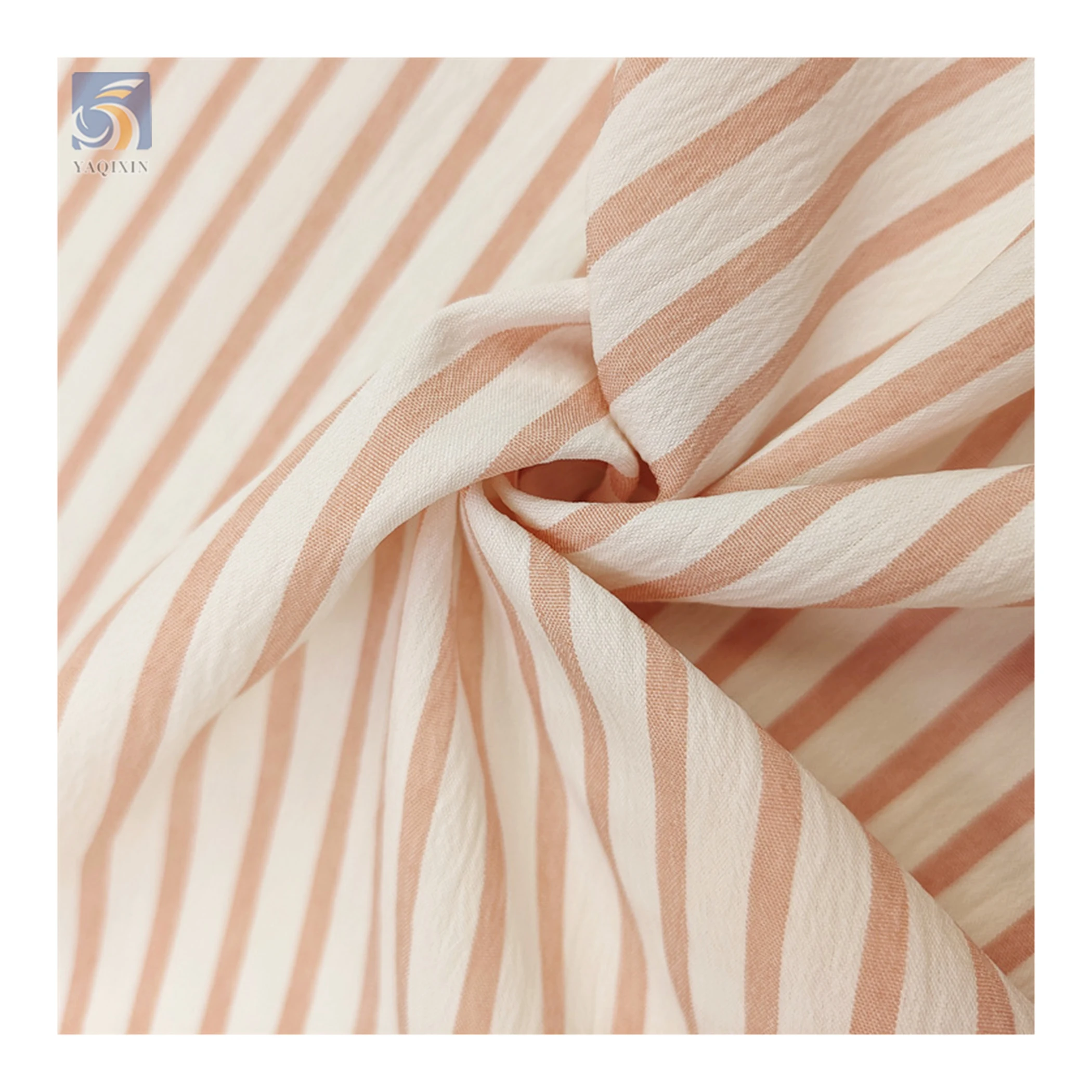 YLD025 High Quality 5mm Width Stretch Stripe Fabric Material Polyester Spandex Yarn Dyed Wrinkle Striped Fabric - 图片 5