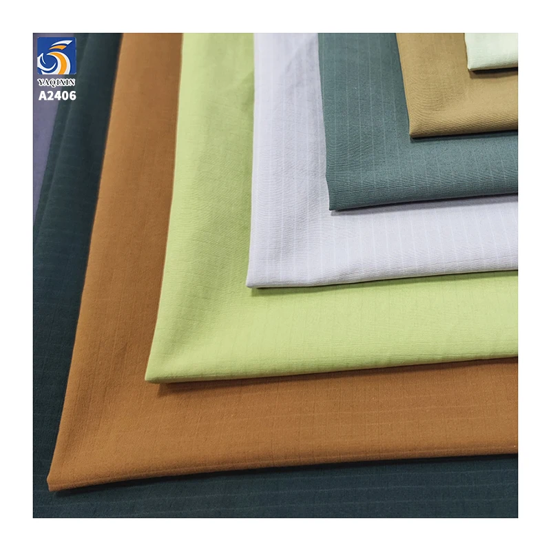 A2406 155gsm Spring Fresh Light Green 0.5 Small Plaid Jacquard Cotton Fabric 65% Cotton 35% Nylon Blend Plaid Jacquard Fabrics - 图片 3