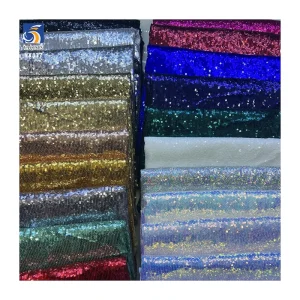 YX837 Best Selling Popular 3mm Small Sequin Fabric Intensive Shiny Glittering Stretch Sequins Stage Dress Fabrics