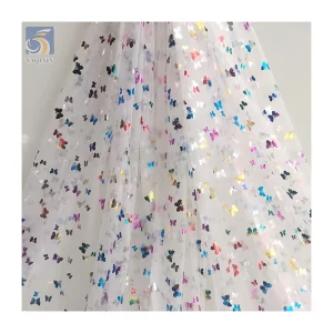 New Fashion Design 100%Polyester Colorful Hot Film Butterfly Ombre Tulle Print Fabric for Kids Tutu Skirt