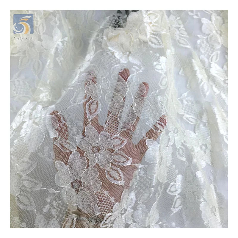 YX2599 New Arrival Bridal Chantilly Lace Fabric 5 Yards Beautiful Floral Pattern Jacquard Fabric for Clothing Lace - 图片 4