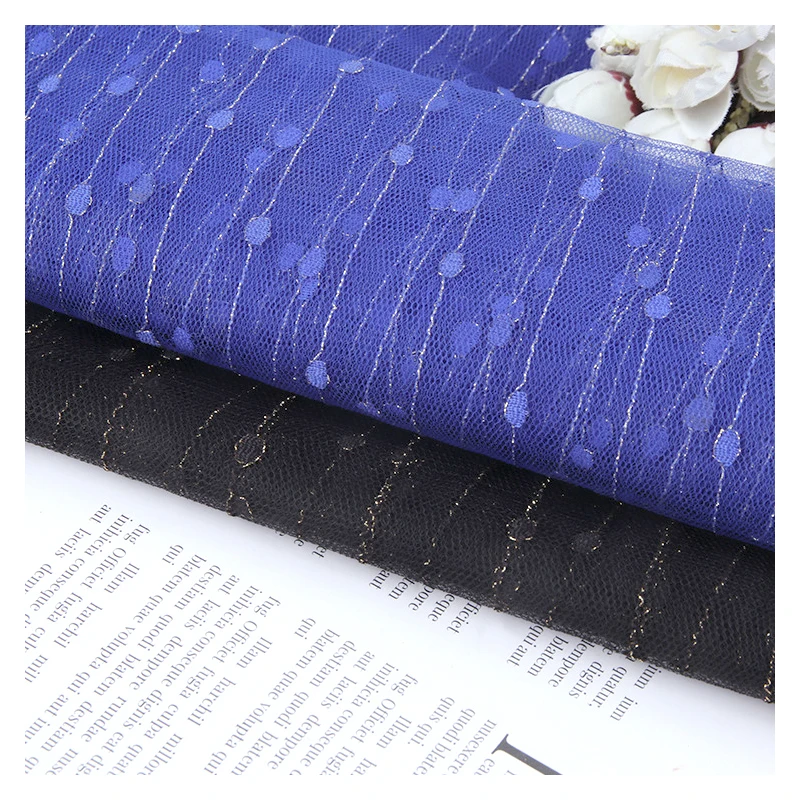 Emerald Green Polyester Jacquard Dots Tulle Mesh Fabric Wedding Luxurious Bridal Tulle Lace Fabric - 图片 5
