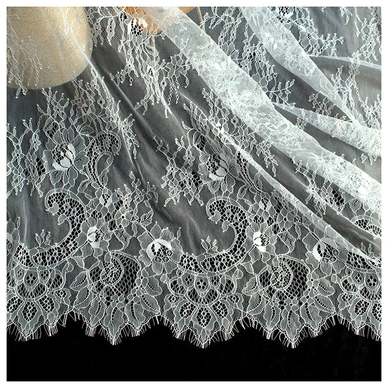 High Quality New Nylon Eyelash Lace Fabric Design Factory Lace Supplier French Lace Fashion Dress Fabric - 图片 3
