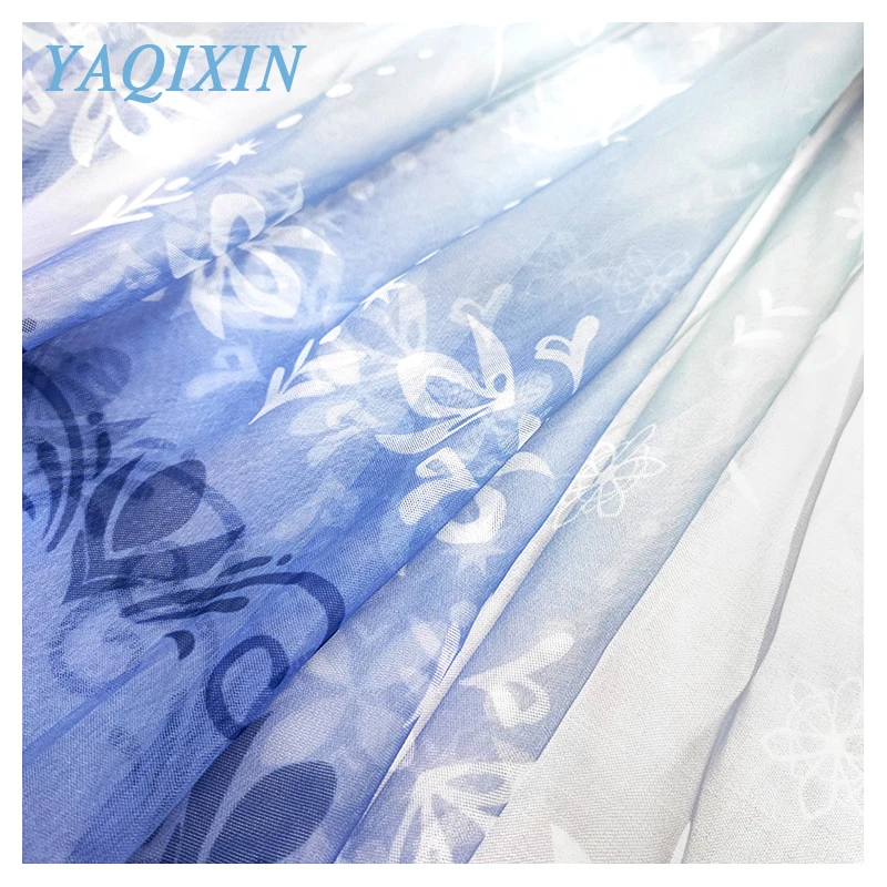 YX2086 100% Nylon Mesh Tulle Fabric Rainbow Transparent Knit Net High Quality African Wedding Lace Fabric Support Custom - 图片 6