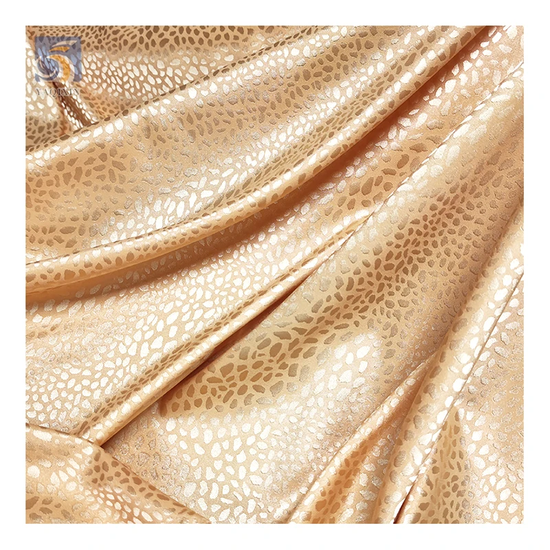 DMF003 Retro Luxury Jacquard Satin Leopard Print Fabric for Clothing - 图片 5