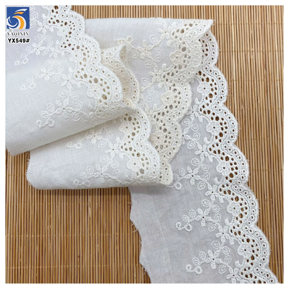 YX549 New Arrivals 2025 100% Cotton Water Soluble Embroidery African Lace Trim for Women Dresses - 图片 5