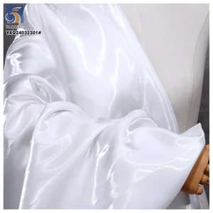 High Quality 150gsm 100% Polyester Satin Fabric Shiny Black Liquid Satin Fabrics