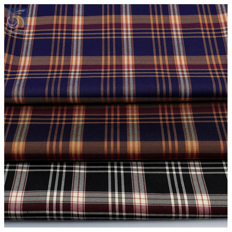 Wholesale Stretch Polyester Checked Fabric for School Uniform Japanese London Design Short Skirt Yarn-Dyed Fabric - 图片 5