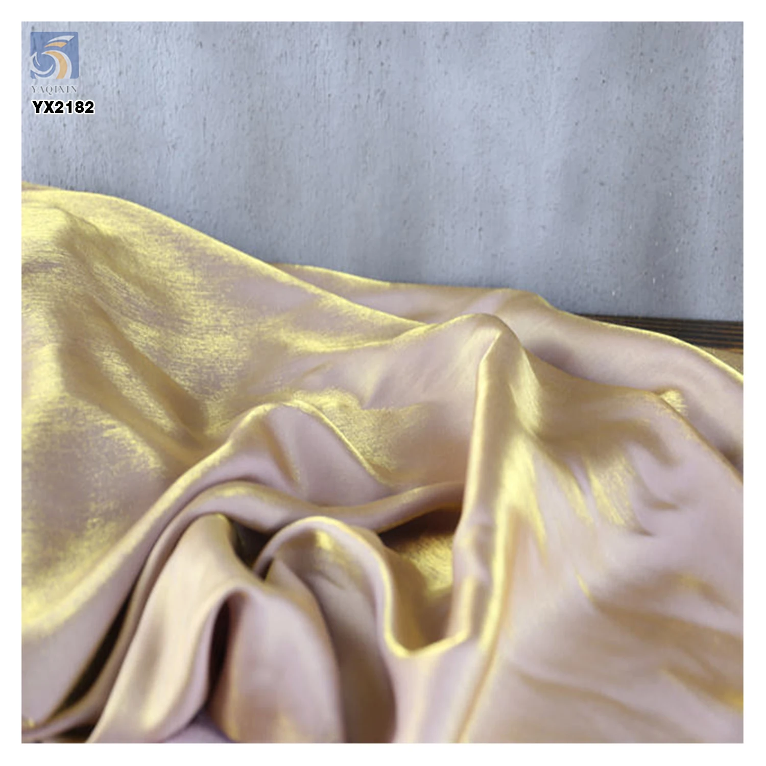 High Quality Pink Rayon Polyester Blend Organza Fabric for Lining Soft Glossy Shiny Satin Organza Fabric - 图片 3