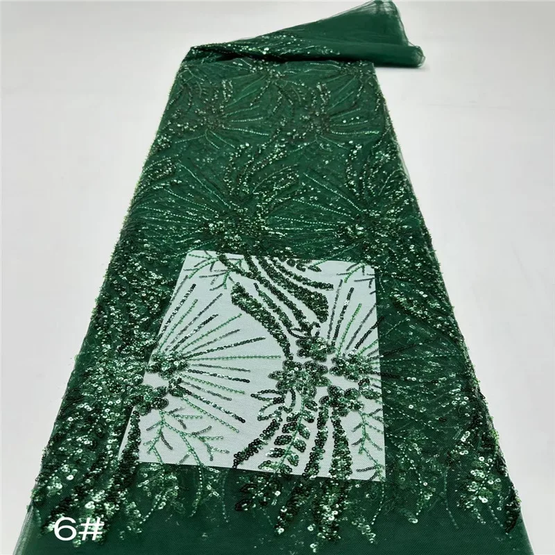 YX954 Cheap Green Africa Ghana Nigeria Tulle Lace Fabrics Polyester Tulle Mesh Sequin Glitter Lace Fabric Textile 2026