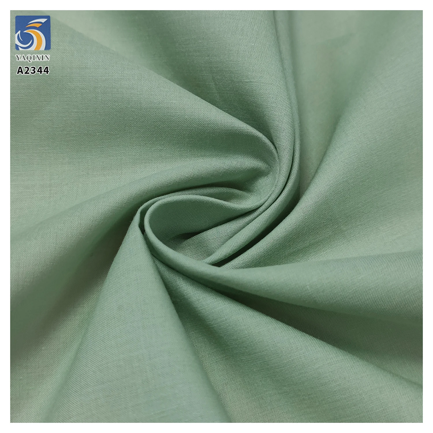 A2344 High Quality 90gsm 60s 110*110 Plain Poplin Washed Light Cotton Fabric 100% Cotton Shirt Dress Fabric - 图片 4