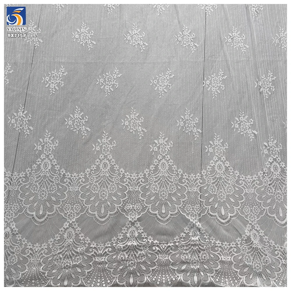 YX715 Premium Quality Eyelash Lace Fabric for Elegant Dresses and Lingerie - 图片 5