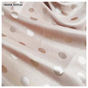 DMF002 Chinese Manufacturer Wholesale Price Polka Dot Jacquard Satin Fabric by the Yard
